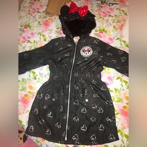 Minnie rain coat black and silver size 4 kids